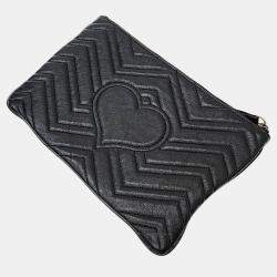 Gucci Black Leather GG Marmont Clutch (525541)