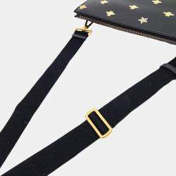 Gucci Black Leather Bee Crossbody Bag
