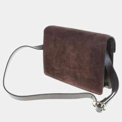 Pre Owned Gucci Brown Suede Shoulder Bag (589474)
