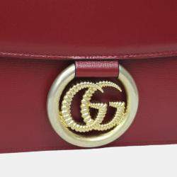 Gucci Red Leather GG Ring Shoulder Bag
