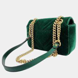Pre Owned Gucci Matrasse Velvet Shoulder Bag (446744)