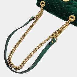 Pre Owned Gucci Matrasse Velvet Shoulder Bag (446744)