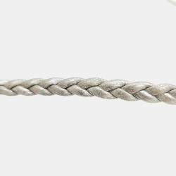 Pre Owned Gucci Silver Leather Quilted Web Cross Bag (541051)