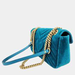 Pre Owned Gucci Marmont Matrace Velvet Shoulder Bag (443497)