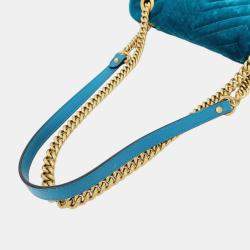 Pre Owned Gucci Marmont Matrace Velvet Shoulder Bag (443497)