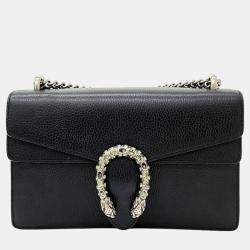 Gucci Black Leather Dionysus Shoulder Bag 