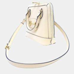 Gucci White Leather 1955 Horsebit Small Top Handle Bag 