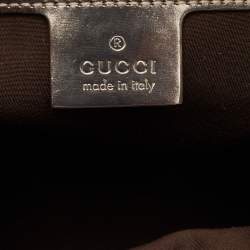 Pre Owned Gucci Beige/Metallic GG Canvas and Leather Pop Bamboo Top Handle Bag