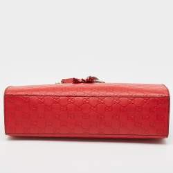 Gucci Red Guccissima Leather Emily Chain Shoulder Bag