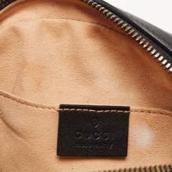 Pre Owned Gucci Black Matelassé Leather GG Marmont Belt Bag