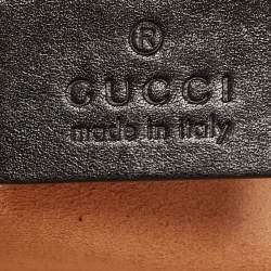 Pre Owned Gucci Black Matelassé Leather GG Marmont Belt Bag