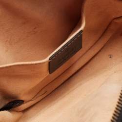 Pre Owned Gucci Black Matelassé Leather GG Marmont Belt Bag