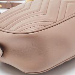 Pre Owned حقيبة كاميرا كروس غوتشي جي جي مارمونت جلد بيج ماتيلاس صغيرة