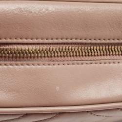 Pre Owned حقيبة كاميرا كروس غوتشي جي جي مارمونت جلد بيج ماتيلاس صغيرة