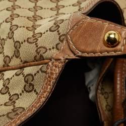 Pre Owned Gucci Beige/Brown GG Canvas and Leather Large New Pelham Shoulder Bag