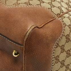 Pre Owned Gucci Beige/Brown GG Canvas and Leather Large New Pelham Shoulder Bag