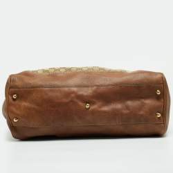 Pre Owned Gucci Beige/Brown GG Canvas and Leather Large New Pelham Shoulder Bag