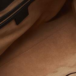 Pre Owned Gucci Beige/Black GG Supreme Canvas and Leather Medium Padlock Tote