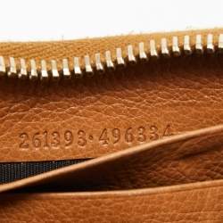 Gucci Beige GG Canvas and Leather Tassel Zip Around Wallet