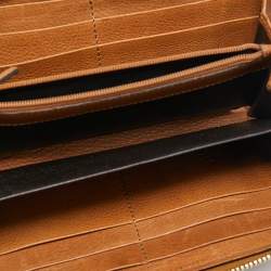 Gucci Beige GG Canvas and Leather Tassel Zip Around Wallet