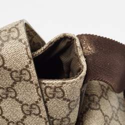 Pre Owned Gucci Beige/Black GG Supreme Canvas and Leather Diaper Messenger Bag