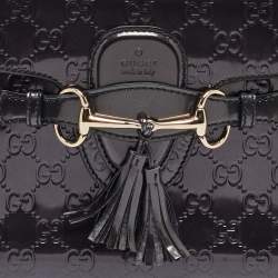 Pre Owned Gucci Purple Guccissima Patent Leather Medium Emily Chain Shoulder Bag