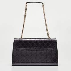 Pre Owned Gucci Purple Guccissima Patent Leather Medium Emily Chain Shoulder Bag