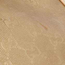 Pre Owned Gucci Gold GG Imprime Canvas and Leather Medium Joy Boston Bag