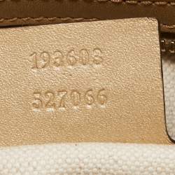 Pre Owned Gucci Gold GG Imprime Canvas and Leather Medium Joy Boston Bag