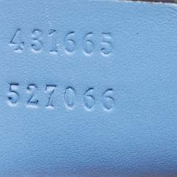 Pre Owned Gucci Blue Floral Embroidered Leather Medium Sylvie Top Handle Bag