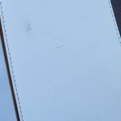 Pre Owned Gucci Blue Floral Embroidered Leather Medium Sylvie Top Handle Bag