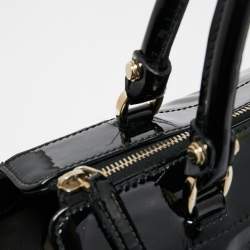 Pre Owned Gucci Black Patent Leather D Ring Tote