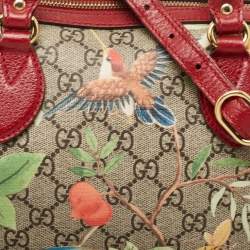 Pre Owned Gucci Multicolor GG Supreme Canvas and Leather Small Tian Boston Bag