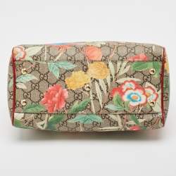 Pre Owned Gucci Multicolor GG Supreme Canvas and Leather Small Tian Boston Bag