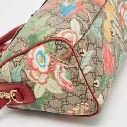 Pre Owned Gucci Multicolor GG Supreme Canvas and Leather Small Tian Boston Bag