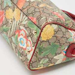 Pre Owned Gucci Multicolor GG Supreme Canvas and Leather Small Tian Boston Bag