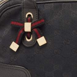 Pre Owned Gucci Black GG Canvas and Leather Princy Bag