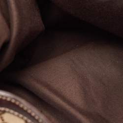 Pre Owned Gucci Beige/Ebony GG Canvas and Leather Bamboo Shoulder Bag