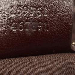 Pre Owned Gucci Beige/Ebony GG Canvas and Leather Bamboo Shoulder Bag