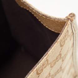 Pre Owned Gucci Beige/Cream GG Canvas and Leather Studded Tote