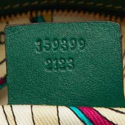 Gucci Beige/Green GG Canvas and Leather Wave Boston Bag