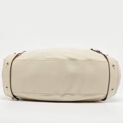 Pre Owned Gucci Of White Leather Pelham Hobo