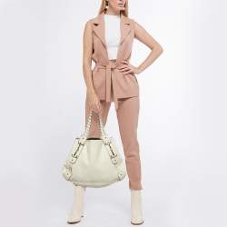 Pre Owned Gucci Of White Leather Pelham Hobo