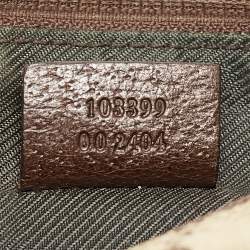 Pre Owned Gucci Beige/Brown GG Canvas and Leather Pochette Bag