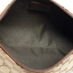 Pre Owned Gucci Beige/Brown GG Canvas and Leather Pochette Bag