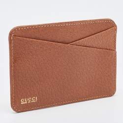 Pre Owned Gucci Brown Leather Card Holder