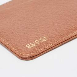 Pre Owned Gucci Brown Leather Card Holder