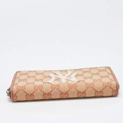 Gucci Beige GG Canvas New York Yankees Continental Wallet