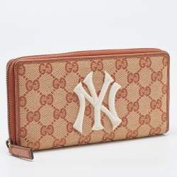 Gucci Beige GG Canvas New York Yankees Continental Wallet