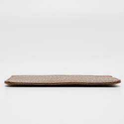 Gucci Brown GG Canvas and Leather Card Holder